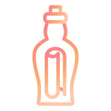 Leter şişesi. Web simgesi basit illüstrasyon 