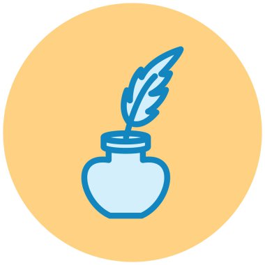 Kuş tüyü mürekkep. Web simgesi basit illüstrasyon