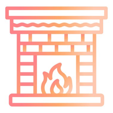 Şömine. Web simgesi basit illüstrasyon