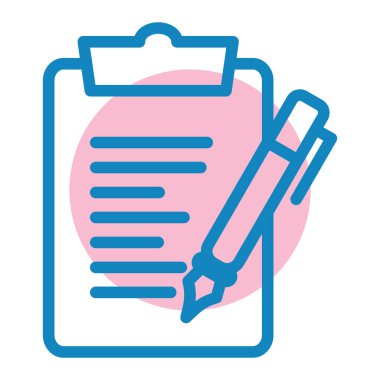 Kalem ve kalem ikonlu pano. vektör illüstrasyonu