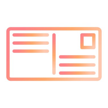 Kartpostal Web simgesi basit illüstrasyon 