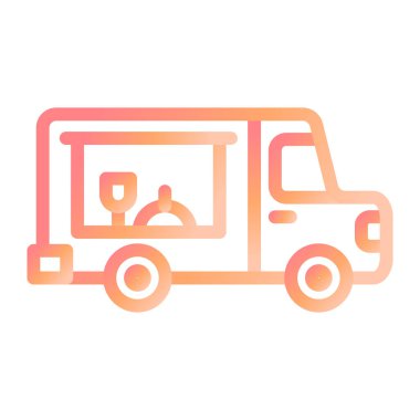 Gıda Kamyonu Modern ikon vektör illüstrasyonu 