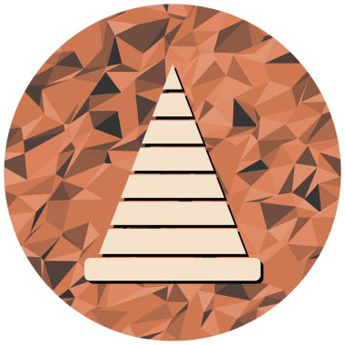 Tek bir yeşil ve beyaz piramidin vektör çizimi