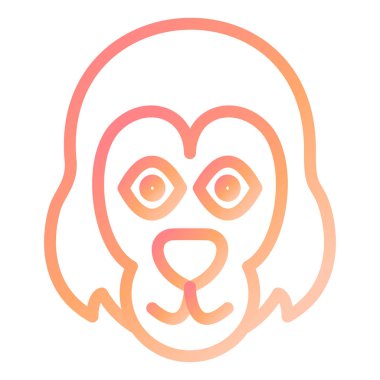 orangutan. Web simgesi basit illüstrasyon 