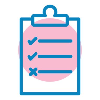 Liste simgesi ve vektör illüstrasyonlu pano