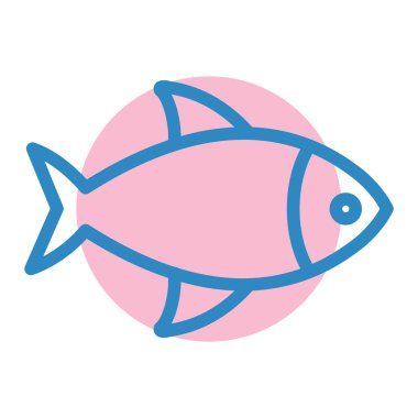 balık simgesi vektör illüstrasyonu