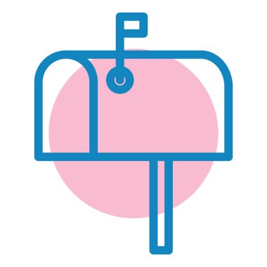 Posta kutusu. Web simgesi basit illüstrasyon