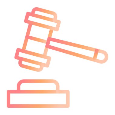 Müzayede çekici ikonu. Düz çizim. 10 saniye.