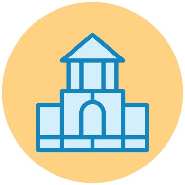 Bina. Web simgesi basit illüstrasyon