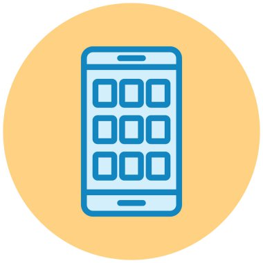 Cep telefonu. Web simgesi basit illüstrasyon