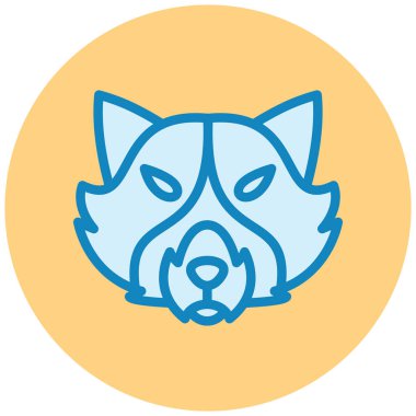 Rakun. Web simgesi basit illüstrasyon