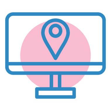 konum. Web simgesi basit illüstrasyon