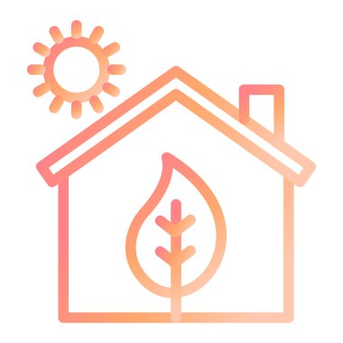  eko ev vektör simgesi modern illüstrasyon