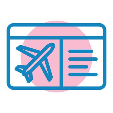 seyahat biletleri ikon vektör illüstrasyonu