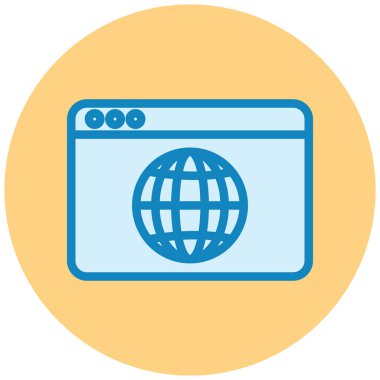 Tarayıcı. Web simgesi basit illüstrasyon