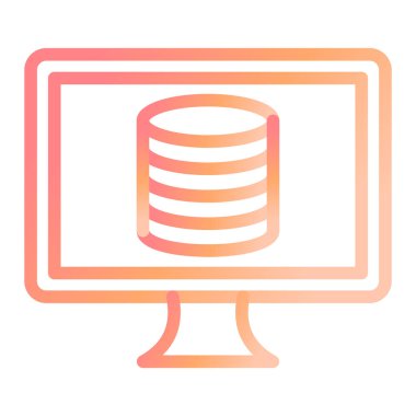 veritabanı vektör simgesi modern basit illüstrasyon