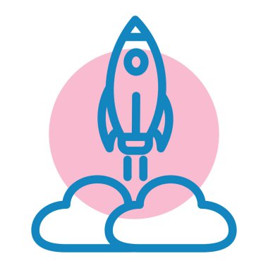 roket fırlatma simgesi vektör çizimi