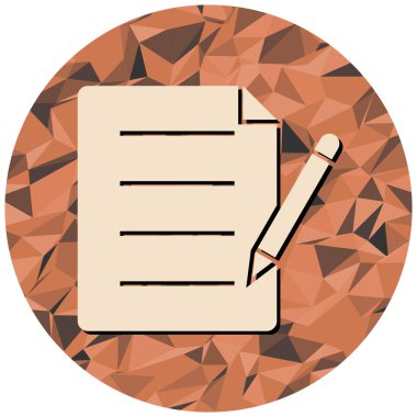 belge ve kalem. Web simgesi basit illüstrasyon