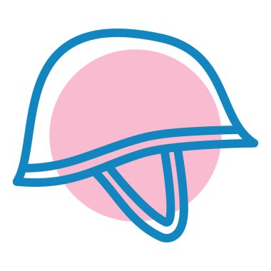 kask mavi çizgi vektör simgesi