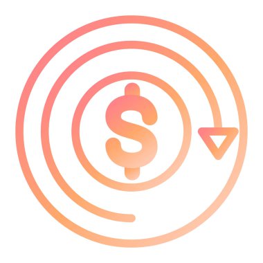 Dolar işareti simgesi, vektör çizimi