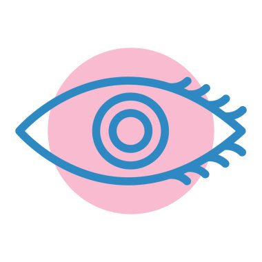 Göz çizgisi vektör simgesi, basit ve özet, renkli işaret, illüstrasyon