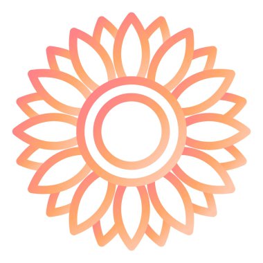 Ayçiçeği. Web simgesi basit illüstrasyon 