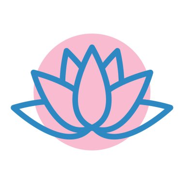 Lotus çiçeği ikon vektörü. Ana hatlı spa tabelası. izole edilmiş sınır sembolü çizimi