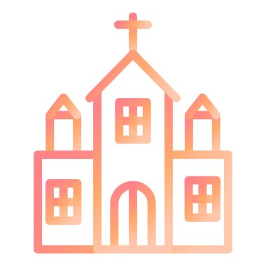 Kilise modern ikon vektör illüstrasyonu 
