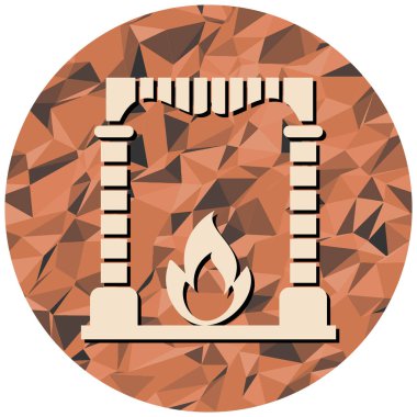 şömine simgesi tasarımı, vektör illüstrasyonu