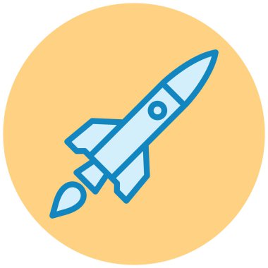 Roket. Web simgesi basit illüstrasyon