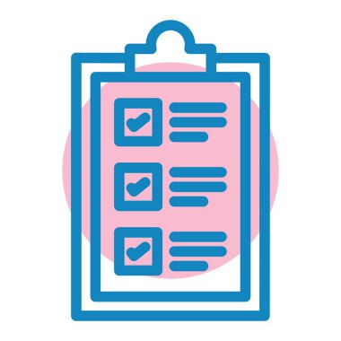 Web ve mobil uygulama tasarımınız, pano logo konseptiniz için beyaz arkaplanda izole edilmiş kontrol listesi simgesi vektörü