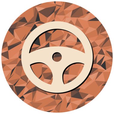 Direksiyon ikonu. Web tasarımı için araba lastiği vektör simgelerinin düz çizimi