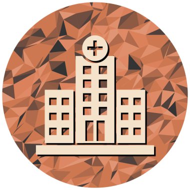 Hastane binası ikonu. Web tasarımı için şehir vektör simgelerinin düz çizimi