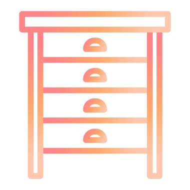 Çekmecede. Web simgesi basit illüstrasyon