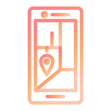 Mobil Gps modern simge vektör çizimi