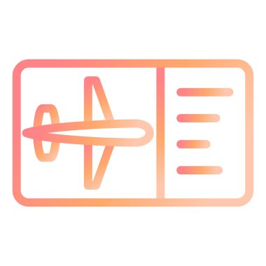 Uçak Biletleri ikon vektör illüstrasyonu