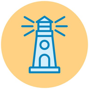 Deniz feneri. Web simgesi basit illüstrasyon