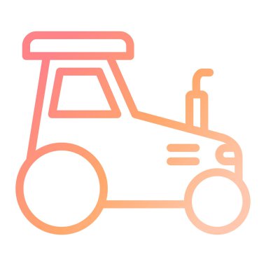 Traktör düz simgesi, vektör illüstrasyonu 