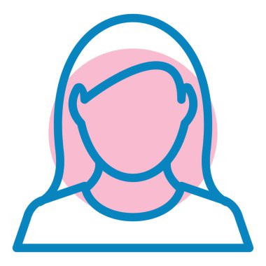 Kadın. Web simgesi basit illüstrasyon