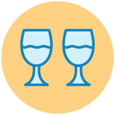 Şarap bardakları. Web simgesi