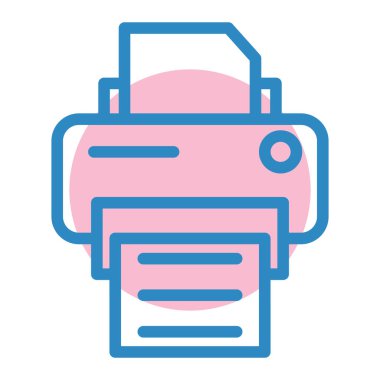 Yazıcı. Web simgesi vektör illüstrasyonu