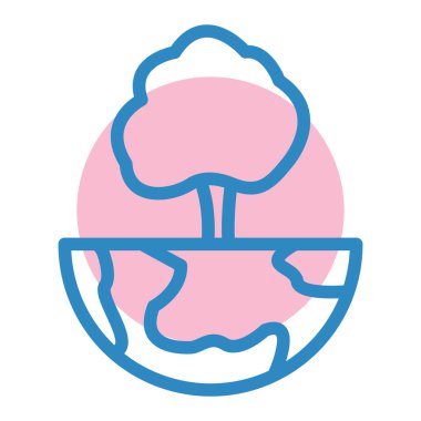 Bir ağaç simgesinin vektör illüstrasyonu