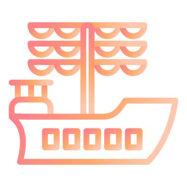 Galleon modern ikon vektör illüstrasyonu 