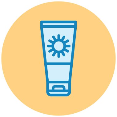 Güneş kremi. Web simgesi basit illüstrasyon