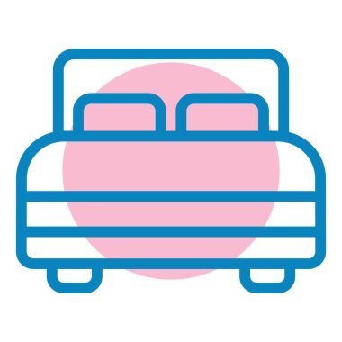 Çift yatak vektör simgesi modern basit tasarım