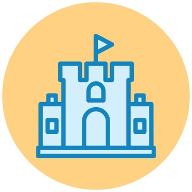 Şato. Web simgesi basit illüstrasyon