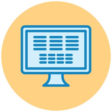 Bilgisayar kodlaması. Web simgesi basit illüstrasyon