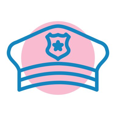 Polis şapkası. Web simgesi vektör illüstrasyonu