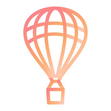 Sıcak hava balonu ikonu. Web için paraşüt vektör çizgisi simgelerinin basit çizimi