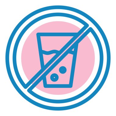 Alkol ikonu yok. Web tasarımı için içkisiz vektör simgelerinin basit bir gösterimi